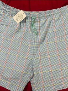 The Beaufort Bonnet Company Pastel Plaid Men's Swim Trunks